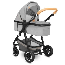 Wózek wielofunkcyjny LIONELO AMBER 2 w 1 spacerówka + gondola + torba + akcesoria - szary