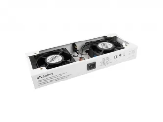Panel wentylacyjny dachowy LANBERG do szafy wiszącej RACK 10&quot;/19&quot; 2 wentylatory 230V 305x105 szary