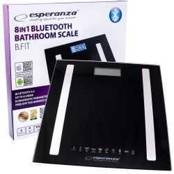 Analityczna waga łazienkowa 8w1 Esperanza B.FIT 180 kg Bluetooth czarna