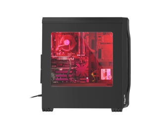 OBUDOWA GENESIS TITAN 750 RED MIDI TOWER Z OKNEM, REG. OBR., USB 3.0, BEZ PSU
