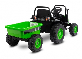 Traktor na akumulator z przyczepką Caretero Toyz Hector akumulatorowiec + pilot - zielony