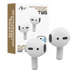 Bezprzewodowe słuchawki douszne TWS ART z mikrofonem białe