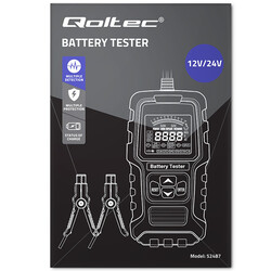 Cyfrowy tester akumulatora z wyświetlaczem LCD Qoltec 12V 24V 3Ah-400Ah