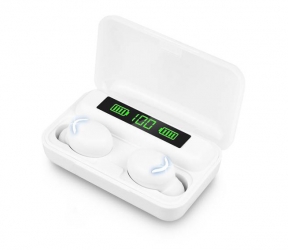 Bezprzewodowe słuchawki bluetooth douszne TWS LTC mikrofon powerbank białe