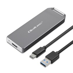 Mini aluminiowa obudowa kieszeń na dysk M.2 SSD NVMe PCIe Qoltec USB 3.1 Super speed 10Gb/s