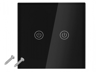 Dotykowy włącznik światła WiFi szklany podwójny - czarny