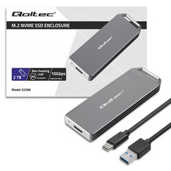 Mini aluminiowa obudowa kieszeń na dysk M.2 SSD NVMe PCIe Qoltec USB 3.1 Super speed 10Gb/s