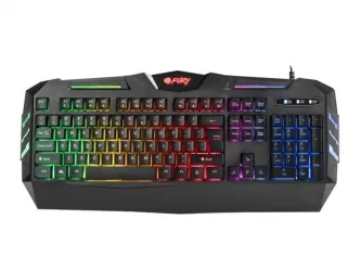 Klawiatura gamingowa podświetlana dla graczy FURY SPITFIRE + podświetlana mata + mysz + głośniki Baila