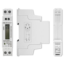 Jednofazowy elektroniczny licznik miernik zużycia energii na szynę DIN Qoltec 230V LCD 1P