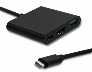 Adapter USB 3.1 C Qoltec HDMI USB USB -C PD - czarny