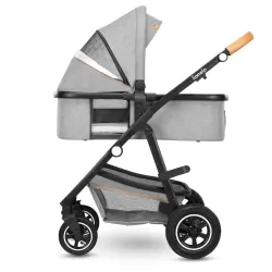 Wózek wielofunkcyjny LIONELO AMBER 2 w 1 spacerówka + gondola + torba + akcesoria - szary