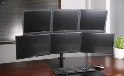 Uchwyt biurkowy gazowy do sześciu monitorów LED/LCD 13-20&quot; L-06 ART seria PREM