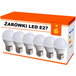 6x Żarówka LED Esperanza G45 E27 5W AC230V ciepły biały - zestaw 6 sztuk