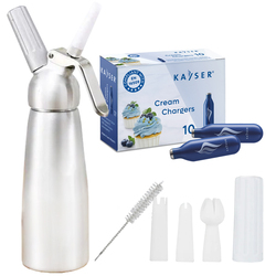 Saturator do bitej śmietany QUICK CREAM WHIPPER srebrny 0,5L   10 naboi