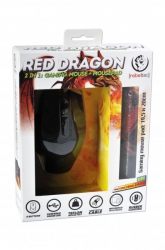 Optyczna podświetlana mysz dla graczy Rebeltec Red Dragon 2400 DPI