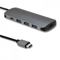Adapter USB 3.1 C Qoltec HDMI 3xUSB USB-C HDMI