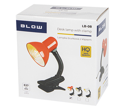 Lampka biurkowa E27 BLOW LB-08 z klipsem czerwona