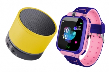 Zestaw dla dzieci zegarek smartwatch Q12 różowy + głośnik bluetooth