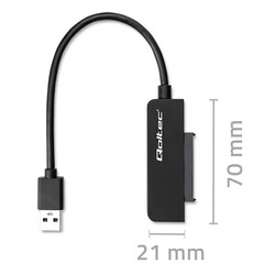 Adapter SATA przejściówka na dysk SSD HDD 2.5" Qoltec USB 3.0 Super speed 5Gb/s 2TB 19cm