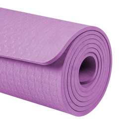 Mata gimnastyczna do ćwiczeń joga pilates fitness 183x61cm grubość 6 mm REBEL ACTIVE - kolor fioletowy