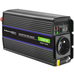 Przetwornica napięcia Qoltec Monolith 1200 MS Wave 12V/230V 600W/1200W USB