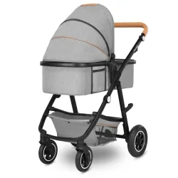 Wózek wielofunkcyjny LIONELO AMBER 2 w 1 spacerówka + gondola + torba + akcesoria - szary