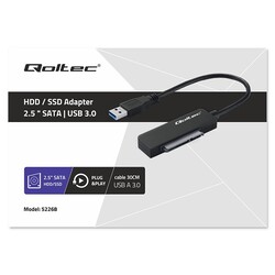 Adapter SATA przejściówka na dysk SSD HDD 2.5" Qoltec USB 3.0 Super speed 5Gb/s 2TB 19cm