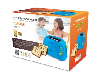 Toster na 2 kromki Esperanza SMILEY 750W - niebieski