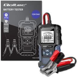 Cyfrowy tester akumulatora z wyświetlaczem LCD Qoltec 12V 24V 3Ah-400Ah