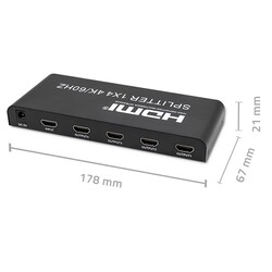 Aktywny rozdzielacz Splitter 4 x HDMI 4K x 2K Qoltec 6Gb/s 60Hz High stability