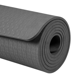 Mata gimnastyczna do ćwiczeń joga pilates fitness 183x61cm grubość 6 mm REBEL ACTIVE - kolor czarny