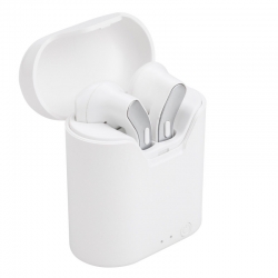 Bezprzewodowe słuchawki douszne TWS ART z mikrofonem białe/srebrne