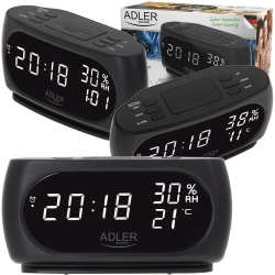 Zegar budzik z pomiarem temperatury i wilgotności Adler AD 1186