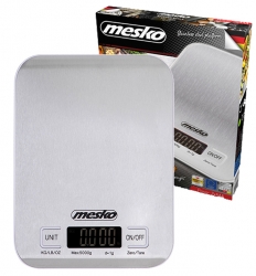 Elektroniczna metalowa waga kuchenna inox Mesko MS 3169 white do 5 kg
