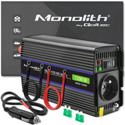 Przetwornica napięcia Qoltec Monolith 1200 MS Wave 12V/230V 600W/1200W USB