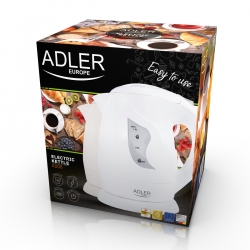 Elektryczny czajnik plastikowy Adler AD 08 1,0 L biały