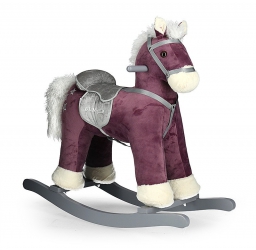 Koń na biegunach Milly Mally PePe beżowy interaktywny konik bujany