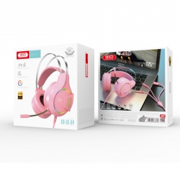 Gamingowe słuchawki nauszne XO GE-04 jack 3,5mm kolor różowy