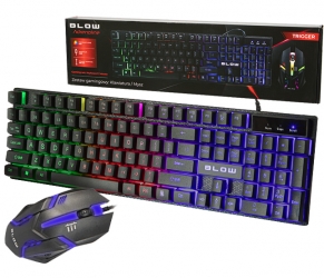 Zestaw klawiatura gamingowa podświetlana + mysz dla graczy BLOW Adrenaline TRIGGER