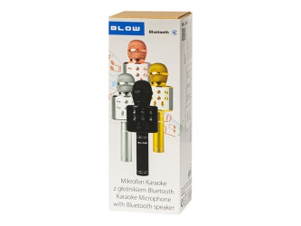 Bezprzewodowy mikrofon Bluetooth PRM402 BLOW różowe złoto karaoke 