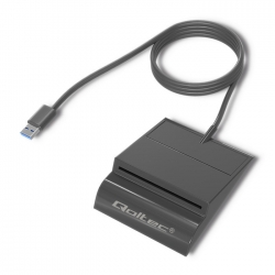 Laserowy czytnik kodów kreskowych 1D Qoltec USB - biały