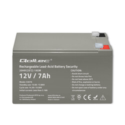 Akumulator AGM Qoltec 12V 7Ah max. 105A Security