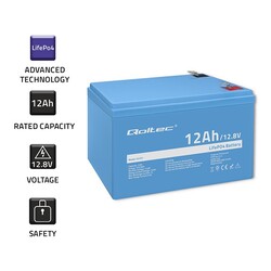 Akumulator LiFePO4 litowo-żelazowo-fosforanowy Qoltec 12.8V 12Ah 153.6Wh BMS