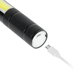 Akumulatorowa latarka ręczna ewakuacyjna REBEL LED COB ZOOM akumulator USB   młotek do szyb   nóż do pasów   magnes