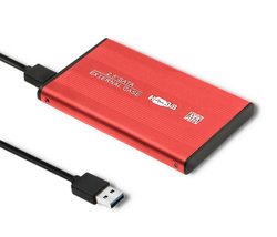Aluminiowa obudowa zewnętrzna USB 3.0/SATA3 Qoltec dla dysków HDD/SSD 2.5" - czerwony