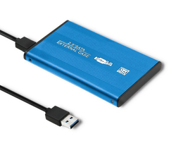 Aluminiowa obudowa zewnętrzna USB 3.0/SATA3 Qoltec dla dysków HDD/SSD 2.5" - niebieski
