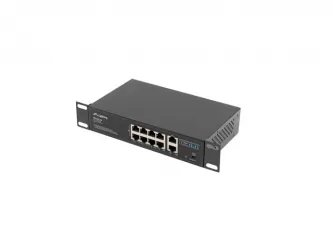 Switch LANBERG 8x 100MB POE+/2x 1GB GIGABIT ETHERNET 120W do szafy RACK 10&quot;/19&quot;