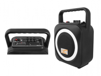 Podświetlany głośnik Bluetooth LTC Power Audio ACTIV DISCO PA100 SD USB FM REC MIC + pilot + mikrofon