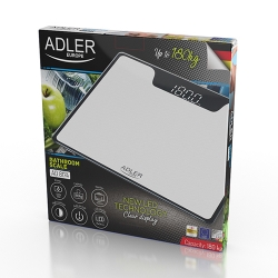 Elektroniczna waga  łazienkowa LED Adler AD 8174w do 180 kg biała