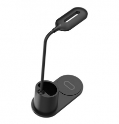 Lampka biurkowa LED Rebeltec z ładowarką indukcyjną - czarna